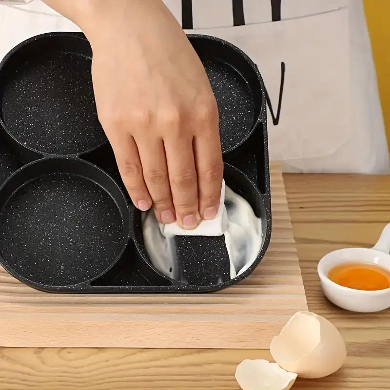 4-in-1 Cast Iron Egg Cooker, Non-Stick Single Handle Frying Pan, Dishwasher Safe, Compatible with Electric Coil Stoves, Versatile Kitchen Gadget for Pancakes, Eggs, and More