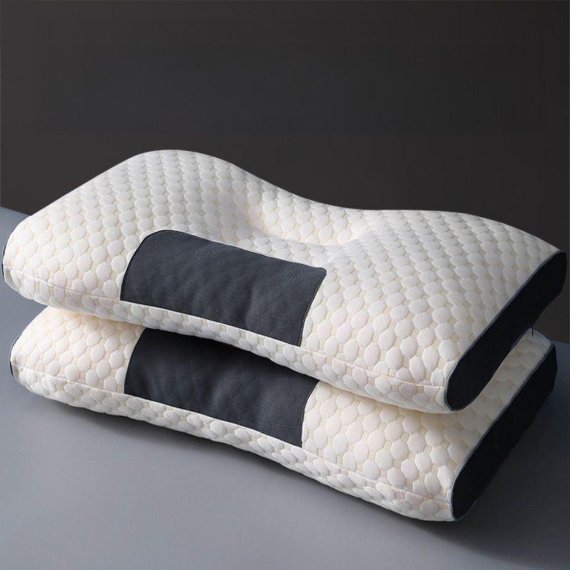 2pcs Soft Low Pillows, Soft Slim Pillow, Medium Thickness Pillow, Modern Zipper Design, Hotel-Quality Polyester Filling, White & Gray, Perfect for Home Bedroom Decor, Christmas & New Year Gift