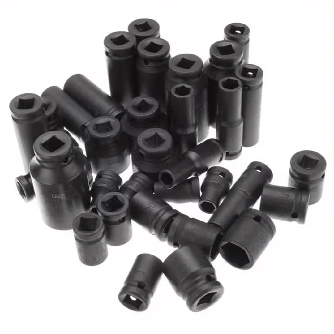 Heavy Duty 40pcs Car Truck Deep Impact 8-32mm 1/2 Inch Black Finish Heavy Duty Socket Set For Auto Repair Cool Gadgets