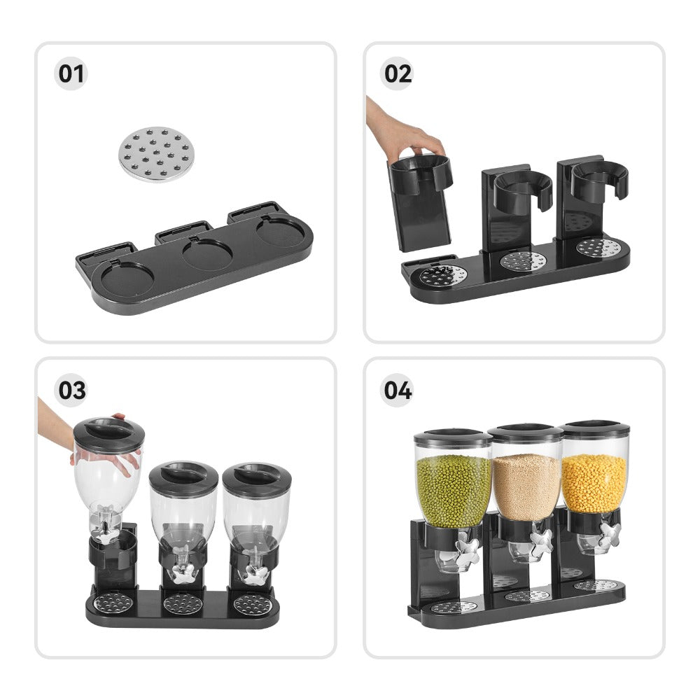 Food Cereal Dispenser, Dry Goods Storage Dispenser, Quick Kitchen Dispenser, Suitable for Corn Chips, Candy, Nuts, Beans, And Other Kitchen Cereals.
