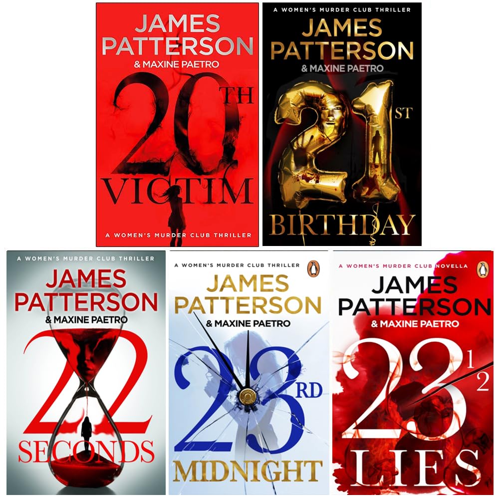 English Language Women'S Murder Club Series by James Patterson 5 Books Collection Set (20th Victim, 21st Birthday, 22 Seconds, 23rd Midnight, 23 1/2 Lies)