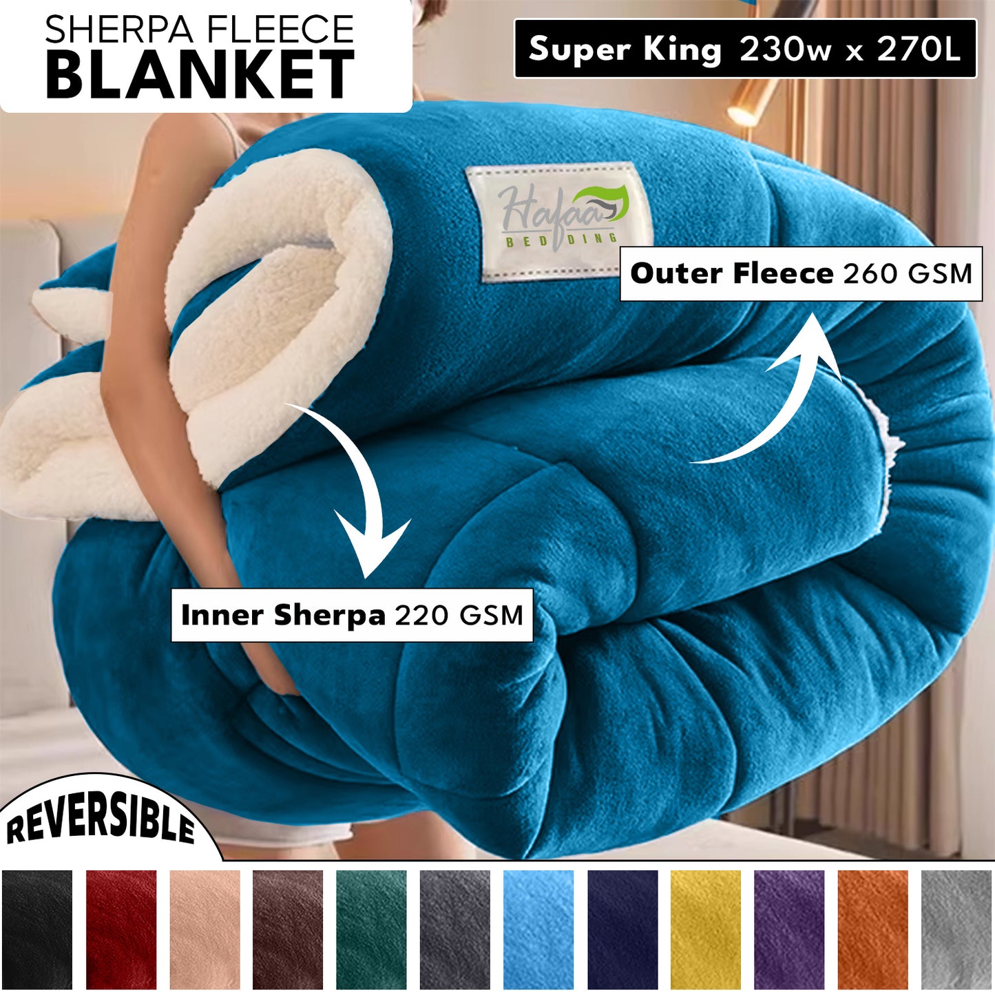 Soft Cozy Sherpa Blanket, Double-Sided Throw Blanket, Contemporary Design, Warm Throw for Couch, Bed, Office and Travel, Versatile All-Season, Perfect Holiday Gift