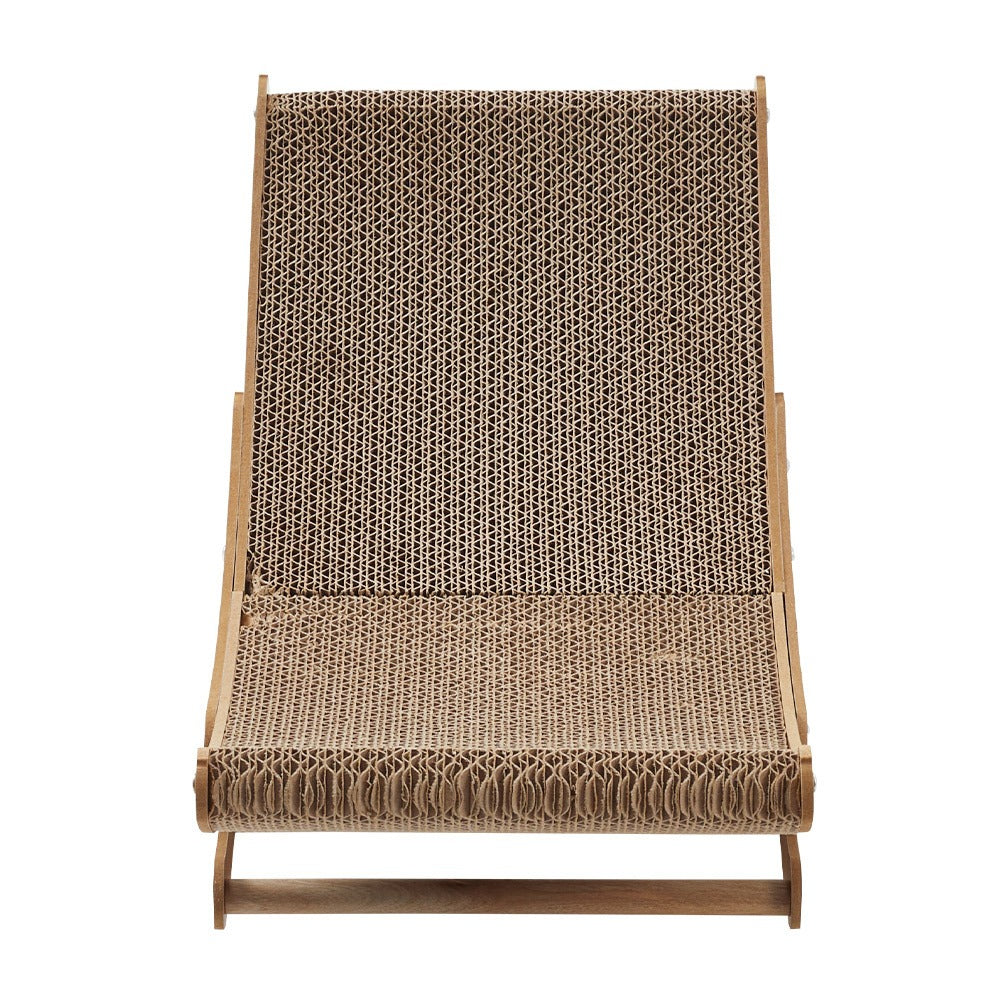 Cat Scratcher Rocking Chair Cardboard Lounge Bed – Durable Scratching Board Pad for Indoor Cats, Protects Furniture, Satisfies Natural Scratch Instinct, Brown