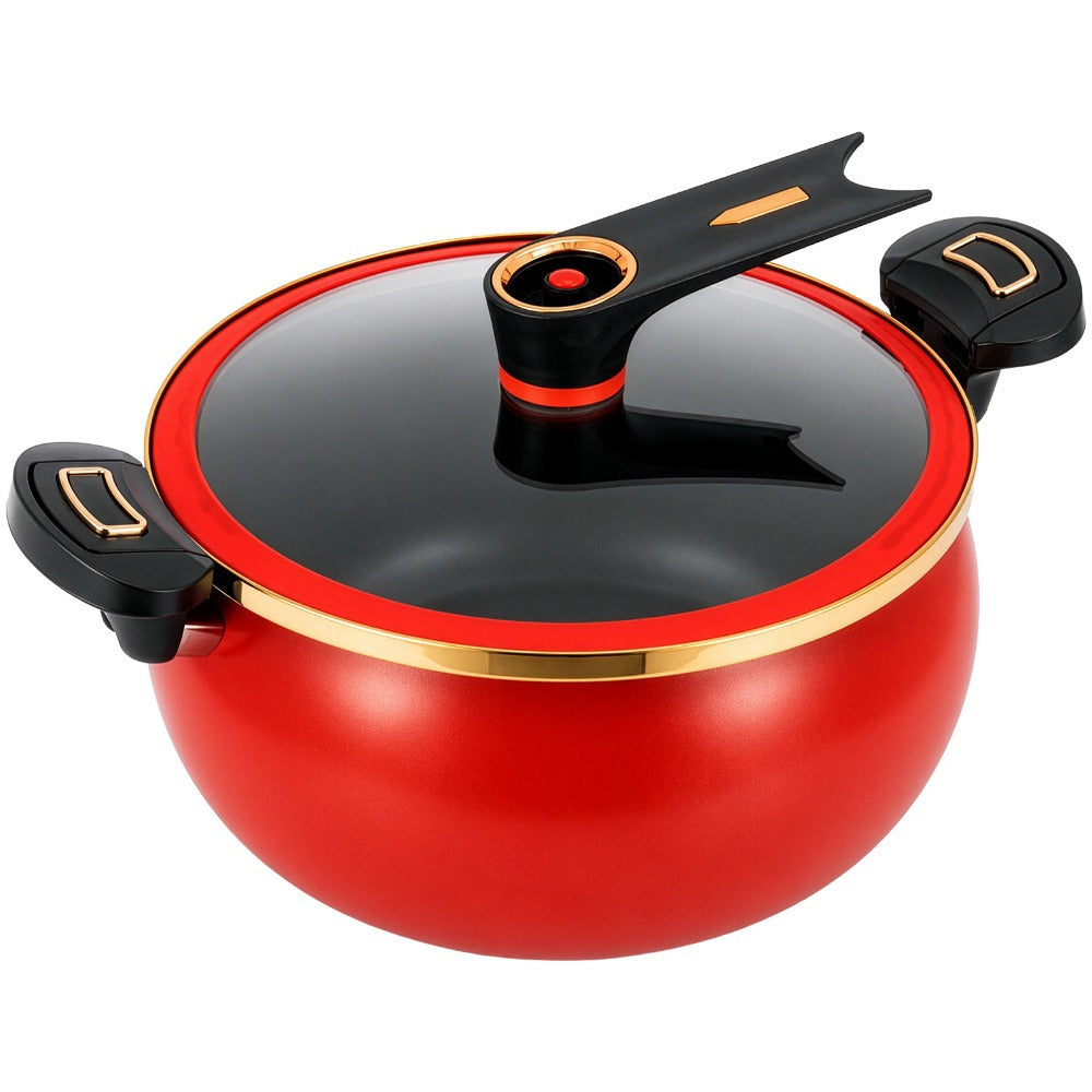 Large Capacity 8L Stew Pot with Lock Lid, Stock Pot for Braising, Soups, Stews, and Bread Baking, Induction Compatible, Oven & Stovetop Safe Kitchen Serving Essential