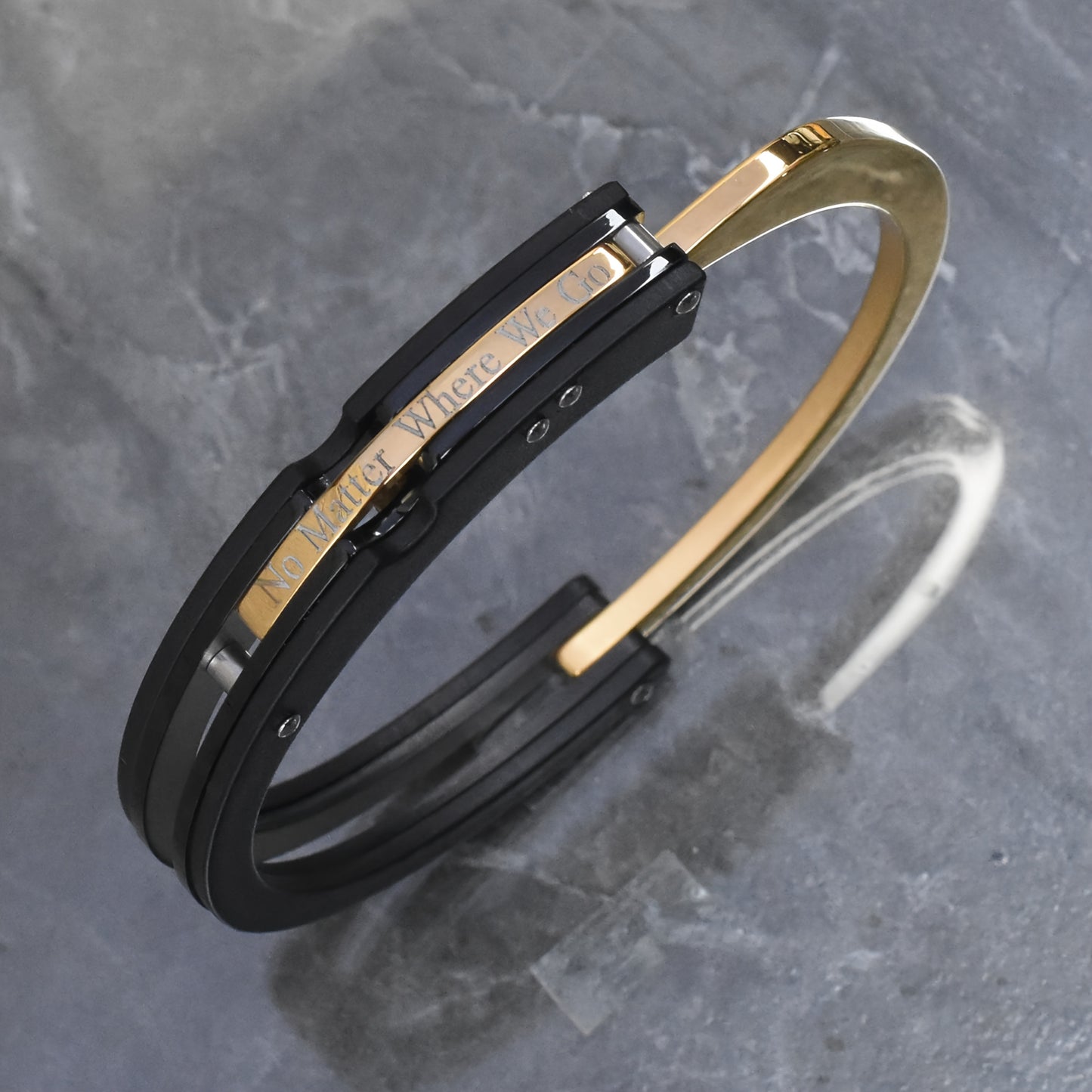Couple Bracelets Set 304 304 Stainless Steel Men'S Bangle bangle bracelet Couple Gift Christmas Gift for Boyfriend, Lock in a Lifetime of Love Couple Bangle bangle bracelet