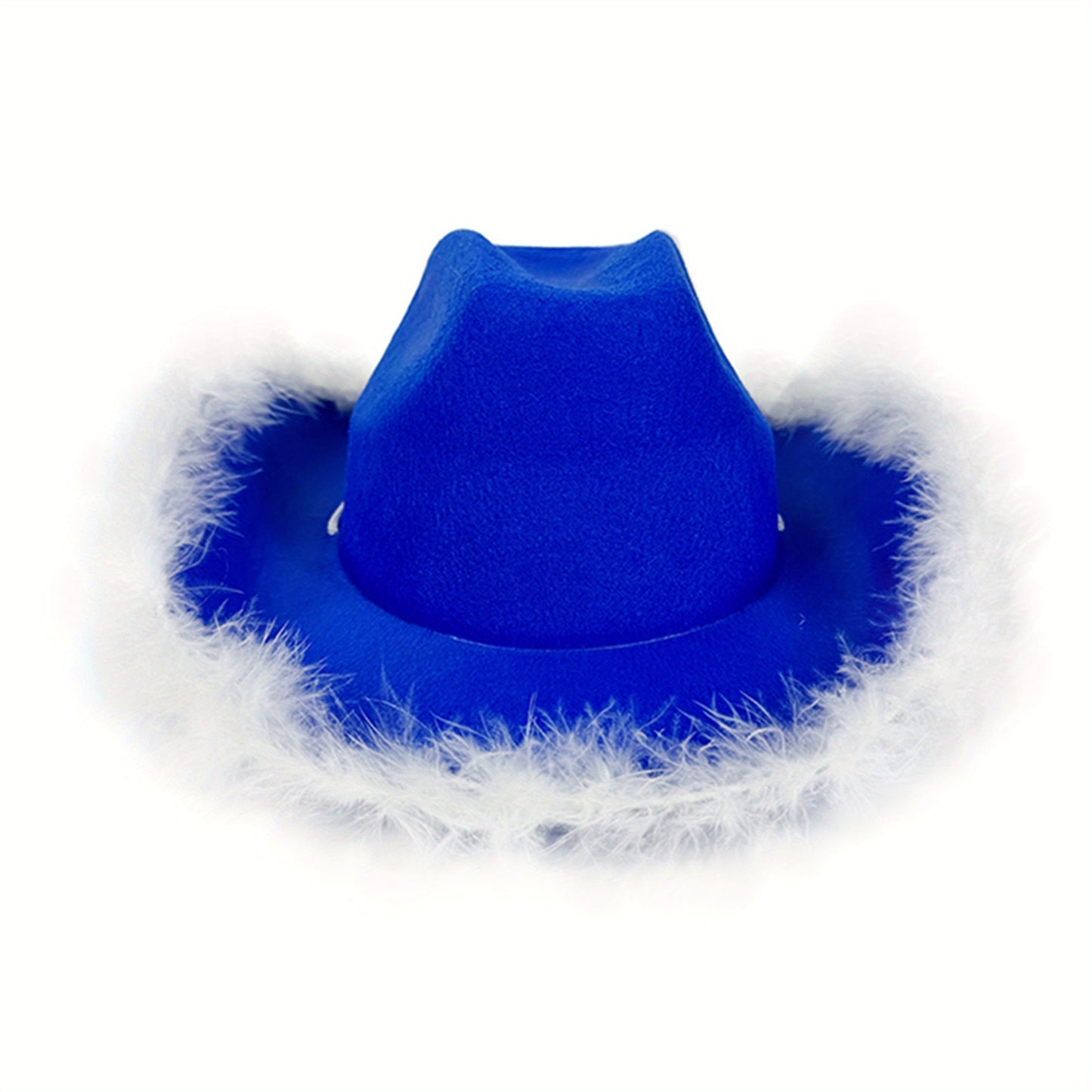 Women Cowgirl Hat with Feathers, Cowgirl Additions, Cowboy Hat with Feathers Adjustable Draw String for Party