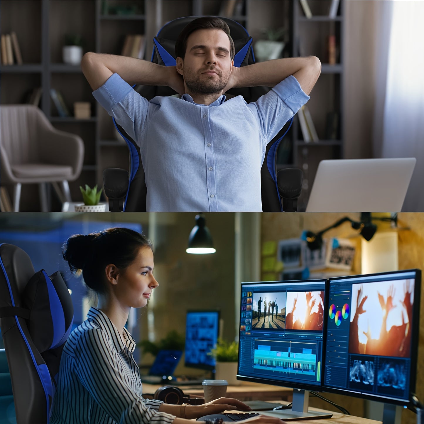 Adjustable Computer E-Sports Game Chair Reclining Armchair, Lounge Chair, Gaming Racing Chair, Office Chair Soft & Comfortable