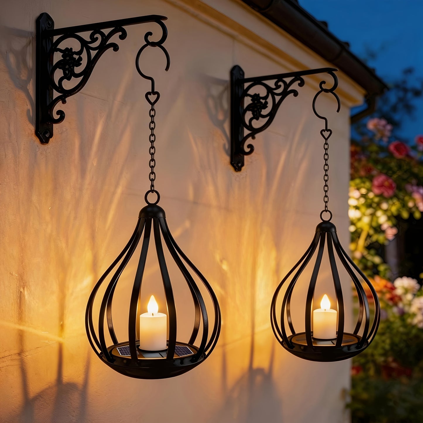 2-In-1 Solar Lantern, Solar Pendant Light, Teardrop-Shaped Candle-Style Lamp with LED Flickering Effect, Ideal for Dining Tables, Gardens, Lawns, And Outdoor Party Decorations, 1/2/4pcs