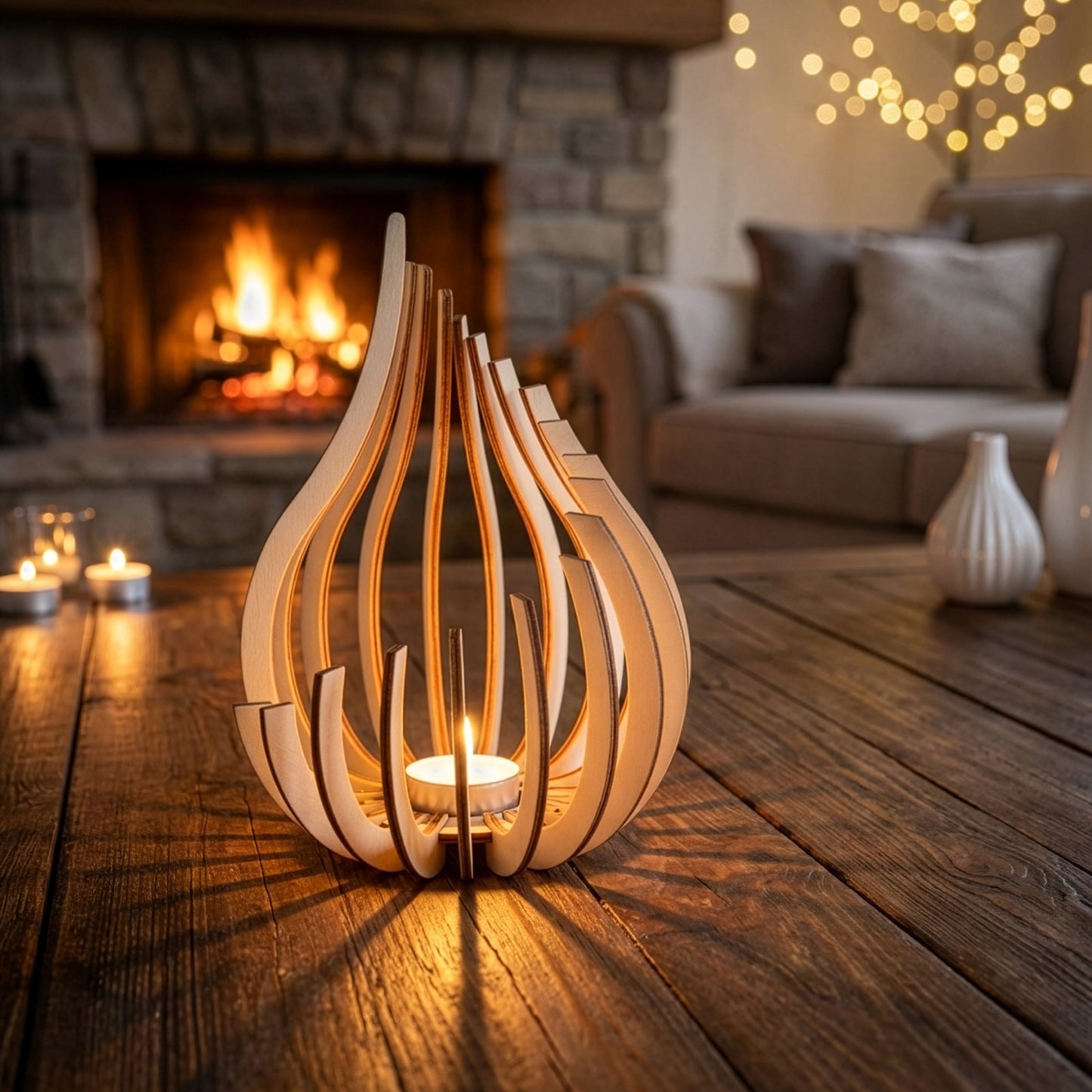 3pcs for Lotus Shape Tea Light Holder, Bohemian Style Candle Base for Home Decor, Unique DIY Art Craft Desktop/Bedside Decoration Gift for Mother'S Day, Father'S Day, Parties (Candle Not Included)