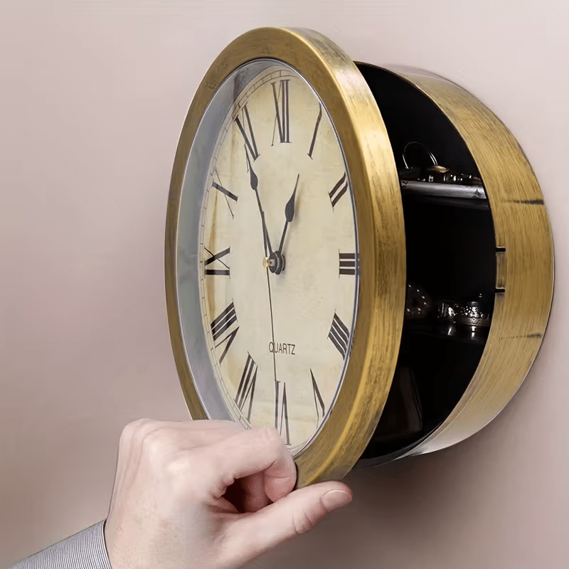 1PC multi-functional clock wall clock with fun thick frame and durable gold/white clock, 25*25*7CM