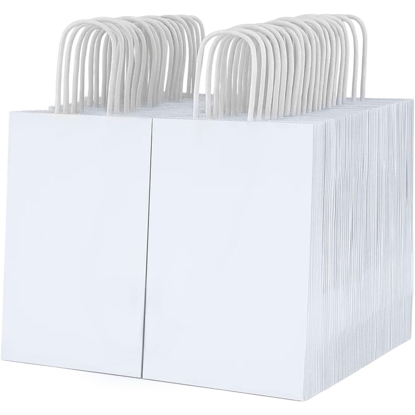 Kraft Paper Gift Bags with Handles 100 Pack – Thick Brown, Black & White Party Bags for Christmas, Weddings, Birthdays, Retail & Gift Wrapping UK