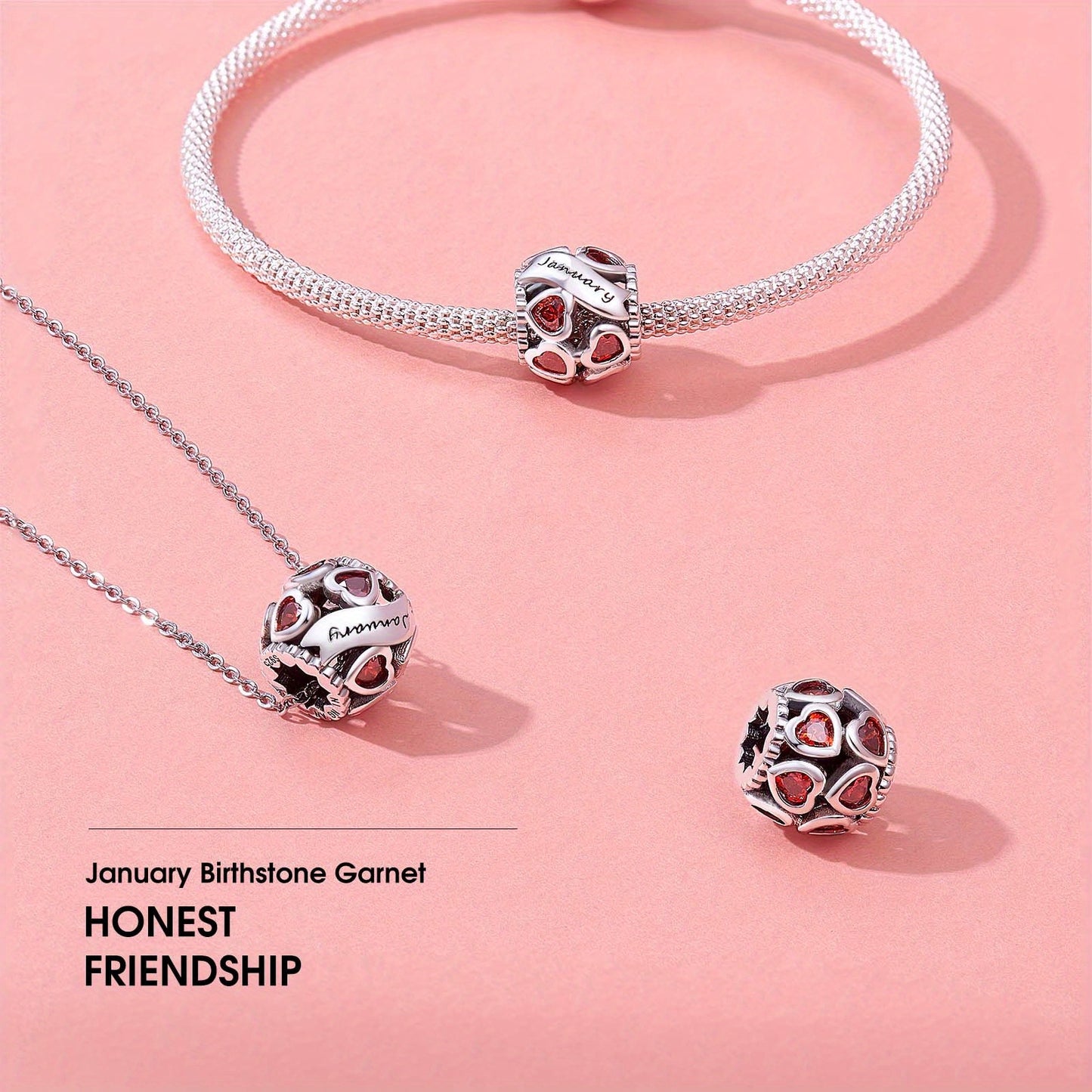 Fashion 925 Sterling Silver All Love Around 12 Month Birthday Birth Bead Charm Bead Pendants Fit Original Charm Bracelet Necklace DIY Jewelry Gift for Women &