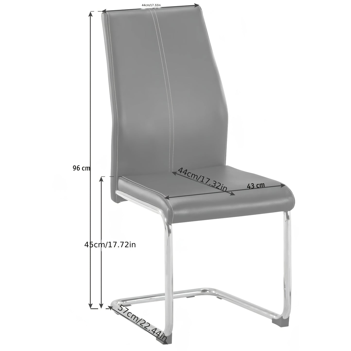 Modern Cantilever Dining Chair - Neutral Leather And Metal Design, Ergonomically Comfortable for Today'S Living Areas