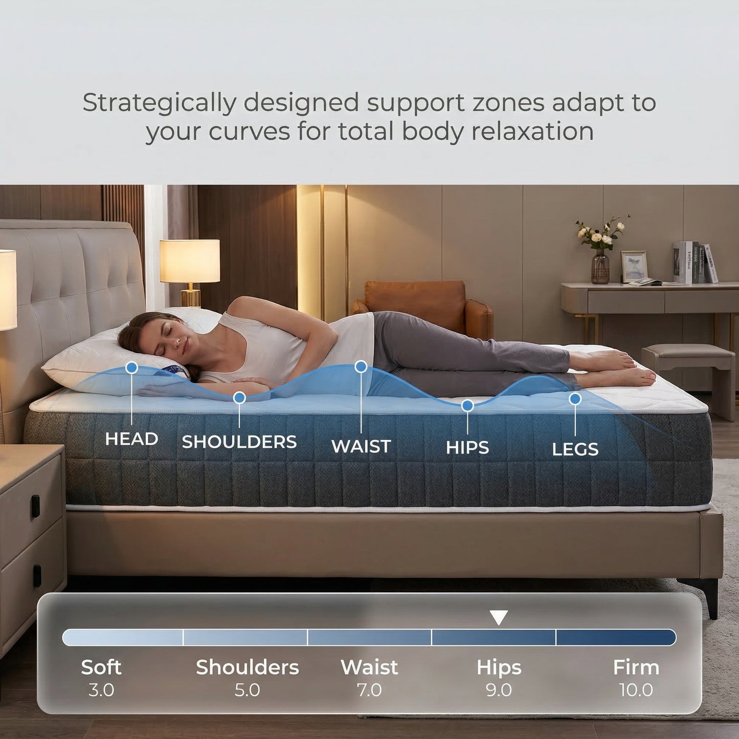 20CM/8 Inch Hybrid Mattress, Individually Pocket Spring - Medium Firm, Mattress in A Box, Size Single King Super King