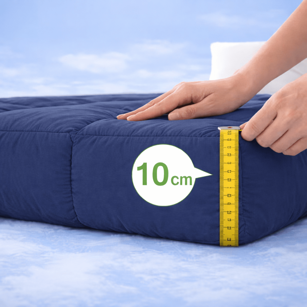 Luxury Mattress Topper 10cm Thickness – Soft Breathable Box Quilted Bed Topper with Corner Straps, No Lumping | Single, Small Double, Double, King & Super King