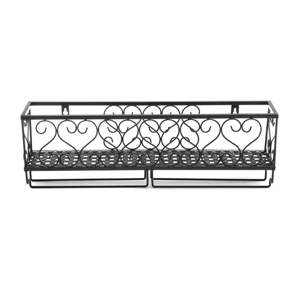 Wall Mounted Wine Rack with Glass Holder Metal Wine Shelf Champagne Bottle Holder Hanging Rustic Wine Holder Floating Wine Shelf for Kitchen 50x10x17cm