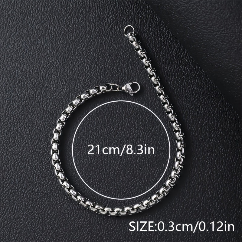 Hip Hop Style - Stainless Steel - Cuban Bracelets 12pcs - Perfect for Daily Wear & Gifts