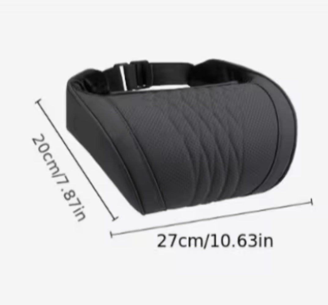 Nappa Leather Car Neck Pillow Headrest and Lumbar Support Cushion Breathable Embroidery Design Universal Auto Interior Accessory