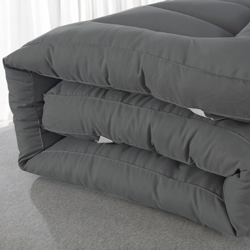 Grey Mattress Topper 4-Inch / 10cm Hotel Quality Deep Fitted Mattress Pad with Corner Elasticated Straps Quilted Box Stitch Breathable All-Season Comfort Single Double Small Double King Super King, 1000GSM Fiber Fill