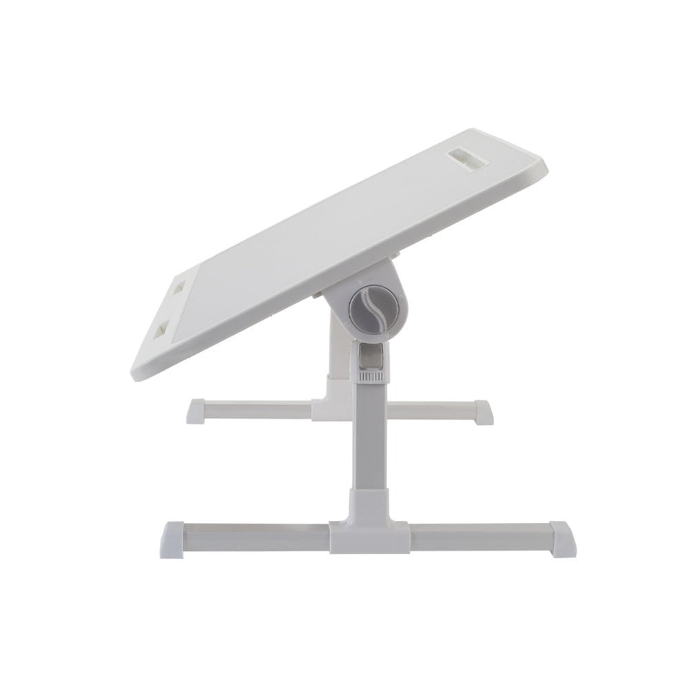 Foldable Laptop Desk with Hidden Storage & Non-Slip Tray – Dual-Angle Adjustable Height 29–42cm, Extra-Wide 60×40cm MDF Bed Desk for Study Home Office, Light Grey