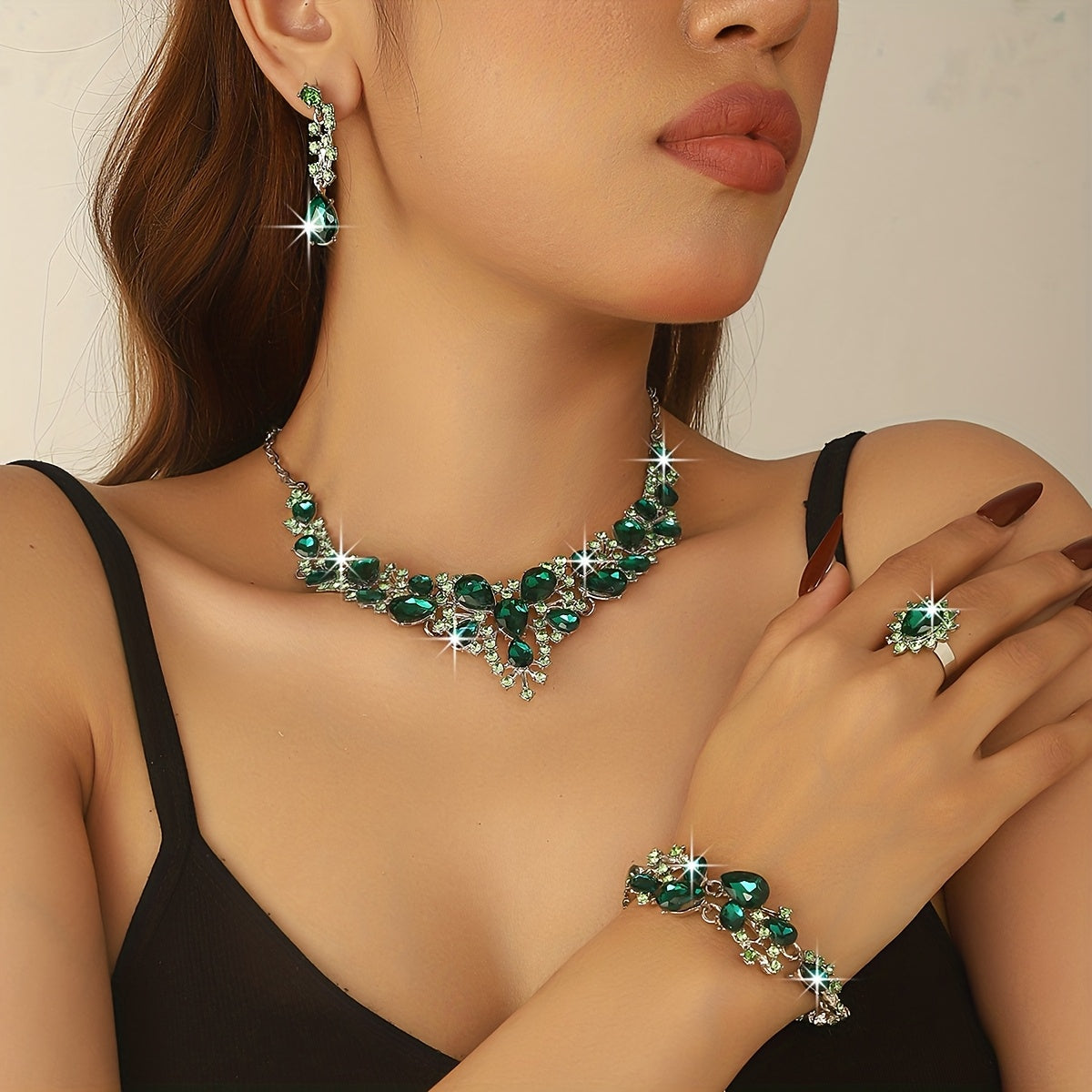 Middle Eastern Hot Selling Exaggerated Necklace Earrings Jewelry Set Fashionable Vintage Luxury Wedding Accessories