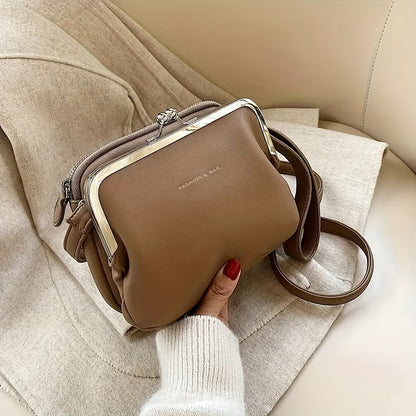 1pc Elegant Crossbody Bag with Adjustable Strap - Multi-Layer Handbag Suitable for Casual & Dressy Occasions, Zipper Closure, Spacious for Phone/Tablet, Versatile Carry (Diagonal/Waist)