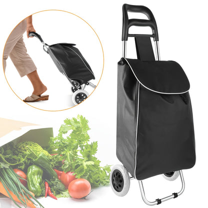 35L Durable Folding Shopping Cart, Lightweight Multifunctional Utility Trolley, Large Capacity Dual-Wheel for Grocery And Camping Gear Organizer, Portable Outdoor Storage Rack for Luggage Carrier Perfect Gift Shelving Unit Local Warehouse