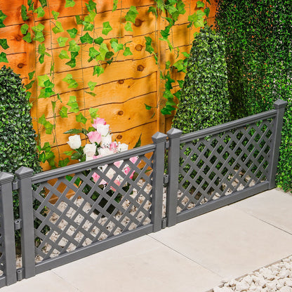 Taylor & Brown Pack of 4 Plastic Fence Panels Garden Path Lawn Edging Flower Plant Border Landscape Decorative Versatile Panels, 4 Panels, Total Length 240cm