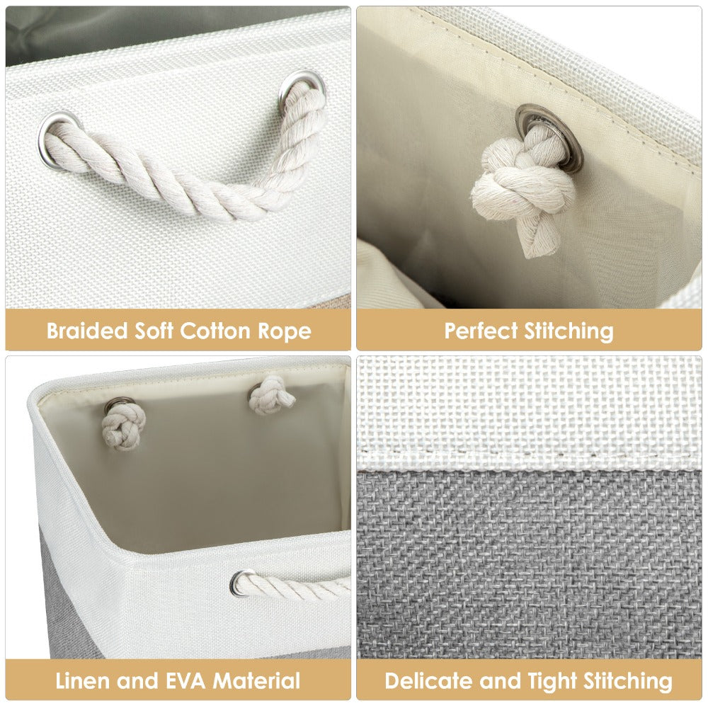 4x Collapsible Organiser 33x33x38 Cm Shelf Basket With Handles For Shelves Closets And Wardrobes Fabric Storage Basket