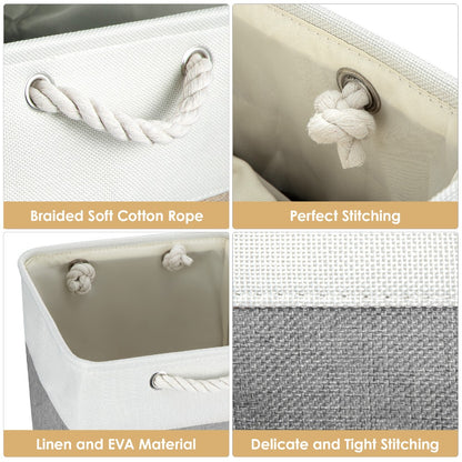 4x Collapsible Organiser 33x33x38 Cm Shelf Basket With Handles For Shelves Closets And Wardrobes Fabric Storage Basket
