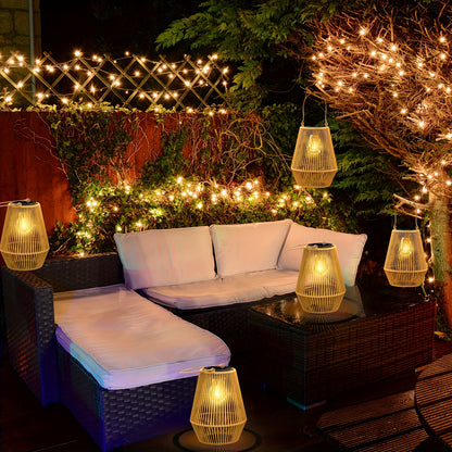 Solar Lantern, Outdoor Solar Woven Lantern Hanging Decoration, Persian Mia Style, Suitable for Garden, Patio, Deck, Porch, Trees, Lawn, Pathway Decoration, 1/2/4pcs