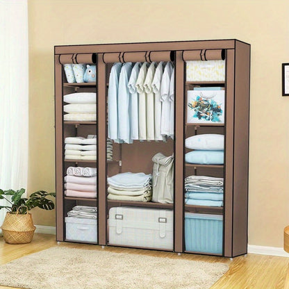 Portable Wardrobe 128x45x173cm Fabric Wardrobes for Bedroom Large Foldable Closet Storage Oranisers Portable Wardrobes for Bedroom
