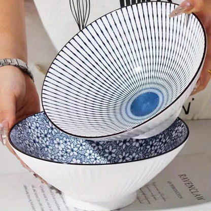 4pcs Ceramic Plates Set, 20.5 cm - Italian Pasta Bowls，Elegant Round Dinner Plates with Delicate Patterns, Durable and Easy to Clean, Perfect for Home, Dorm, Kitchen, Restaurant - All-Season Use, Kitchen Essential, Fashionable Tableware, High-Quality Dish