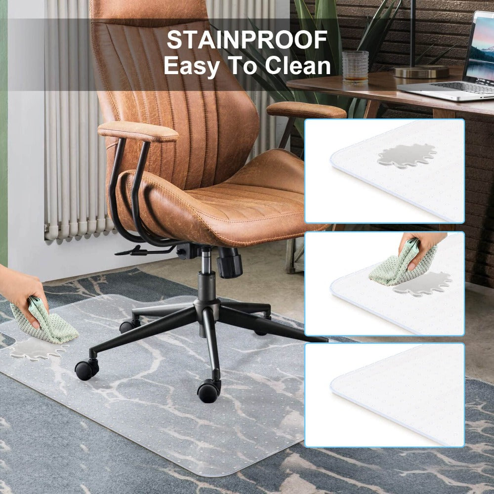 PVC Clear Chair Mat Non Slip Office Chair Desk Mat Floor Computer Carpet Protector Plastic Clear