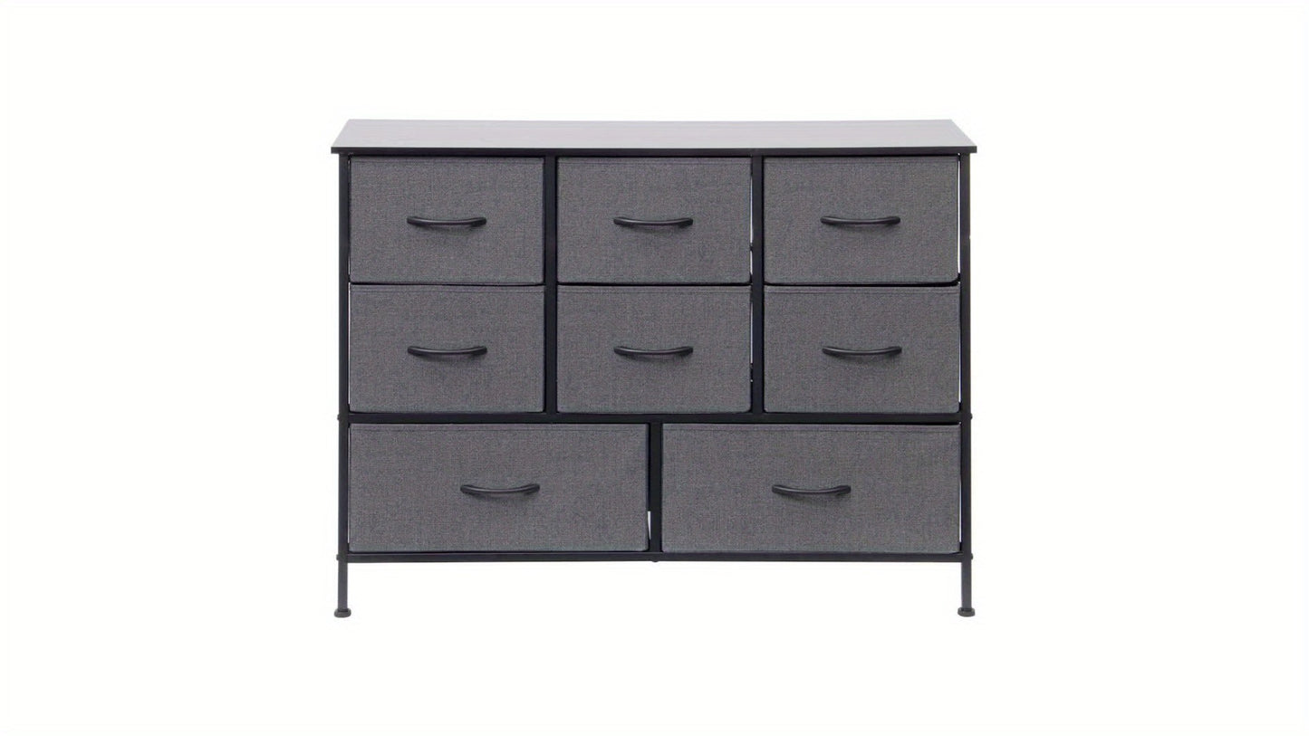 10-Drawer Dresser with Metal Frame & Fabric Drawers – MDF Top, Adjustable Legs & Anti-Tip Safety for Bedroom, Closet, Living Room & Office