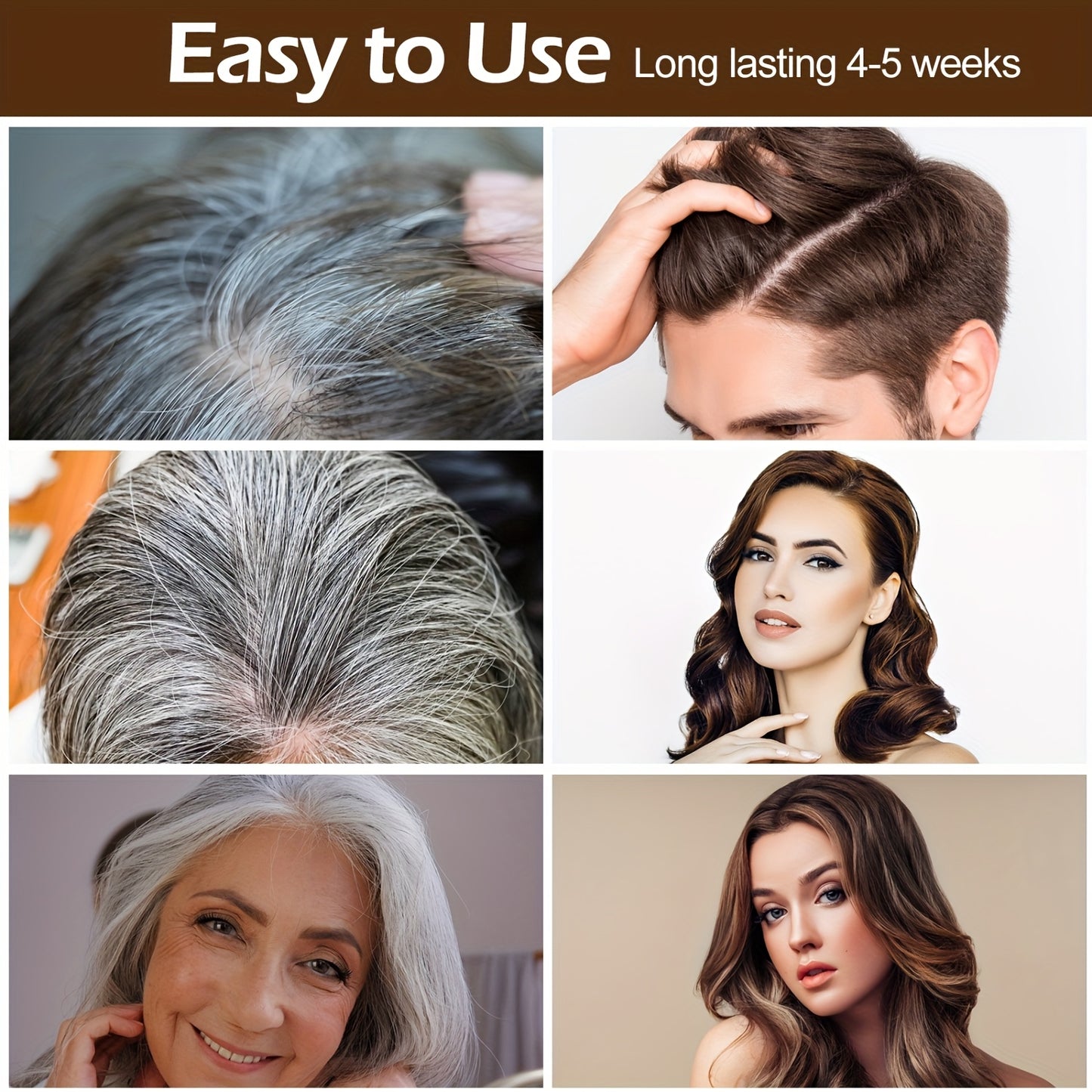 Hair Dye Shampoo For Grey Hair, 500ML Herbal Natural Hair Dye 3 In 1, Instant Hair Colour Shampoo, Hair Shampoo, Hair Dye Hair Color Shampoo Coloring In Minutes For Women Men