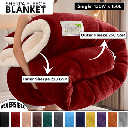 Soft Cozy Sherpa Blanket, Double-Sided Throw Blanket, Contemporary Design, Warm Throw for Couch, Bed, Office and Travel, Versatile All-Season, Perfect Holiday Gift