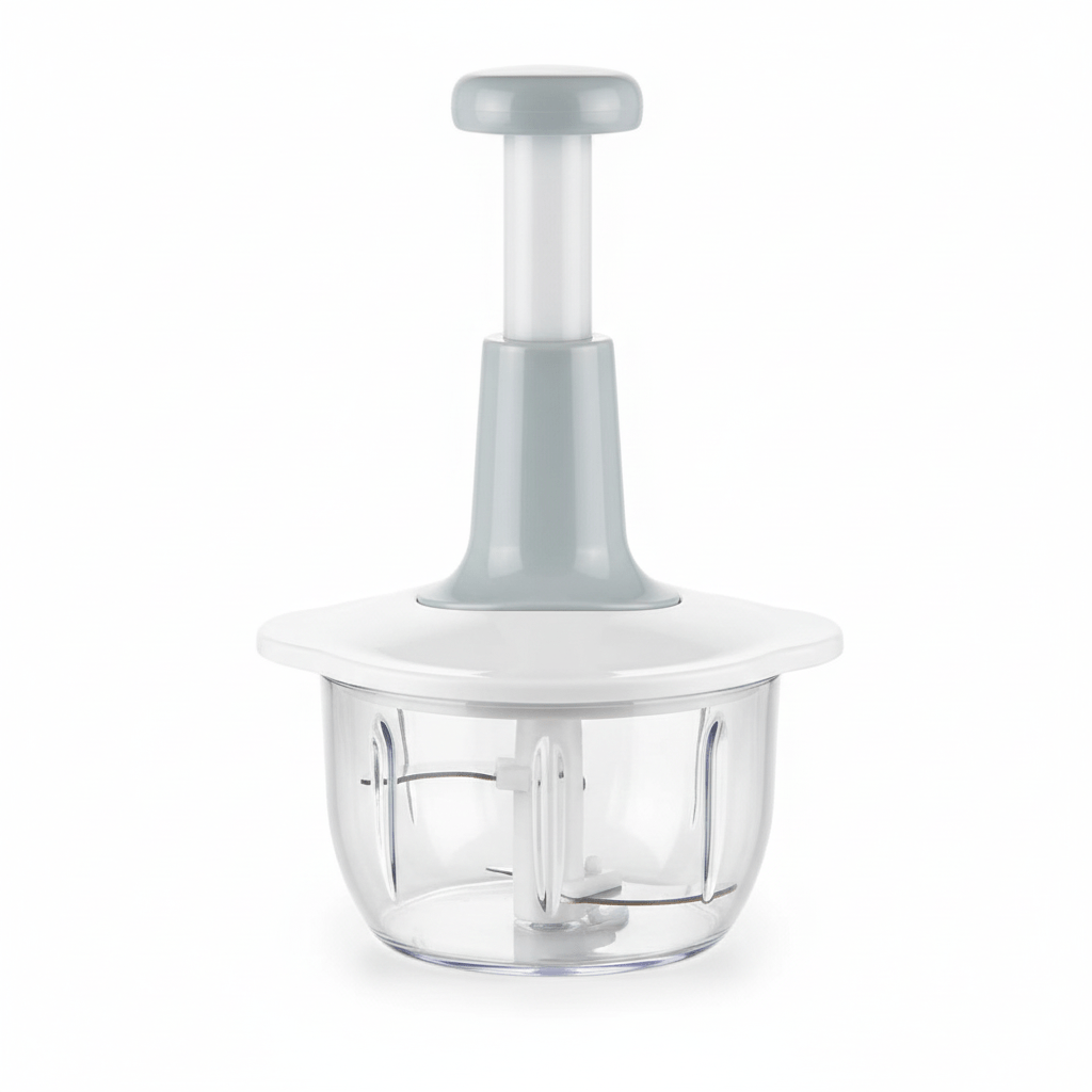 1pc 2 Litre Heavy-Duty Manual Food Chopper with Quick Press Lever - Heavy Base, Clear Cup for Tracking, for Vegetables, Fruits, Herbs, Salsa, Garlic, Pesto - Kitchen Essentials, Home Cooking, Party Prep - Ideal Gift for Cooks, Vegetable Chopping, Compact