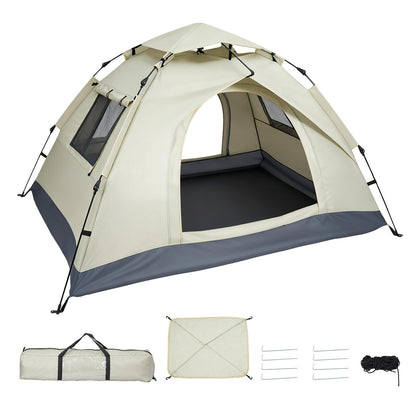 2-3 Persons Instant Auto Up Large Camping Tent Outdoor Shelter Divided Curtain for Separated Room Portable with carrying Bag for All Seasons