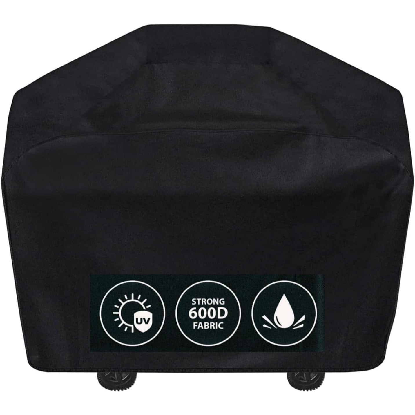 BBQ Grill Cover, Heavy Duty 600D Oxford Fabric, Waterproof and Dustproof Outdoor Grill Protector, AntiUV Weather Resistant BBQ Cover, Durable and Tear Resistant Barbecue Cover, Fits Most Grills Up to 155x61x97cm, All Season Grill Cover for Gas Grills, Cha