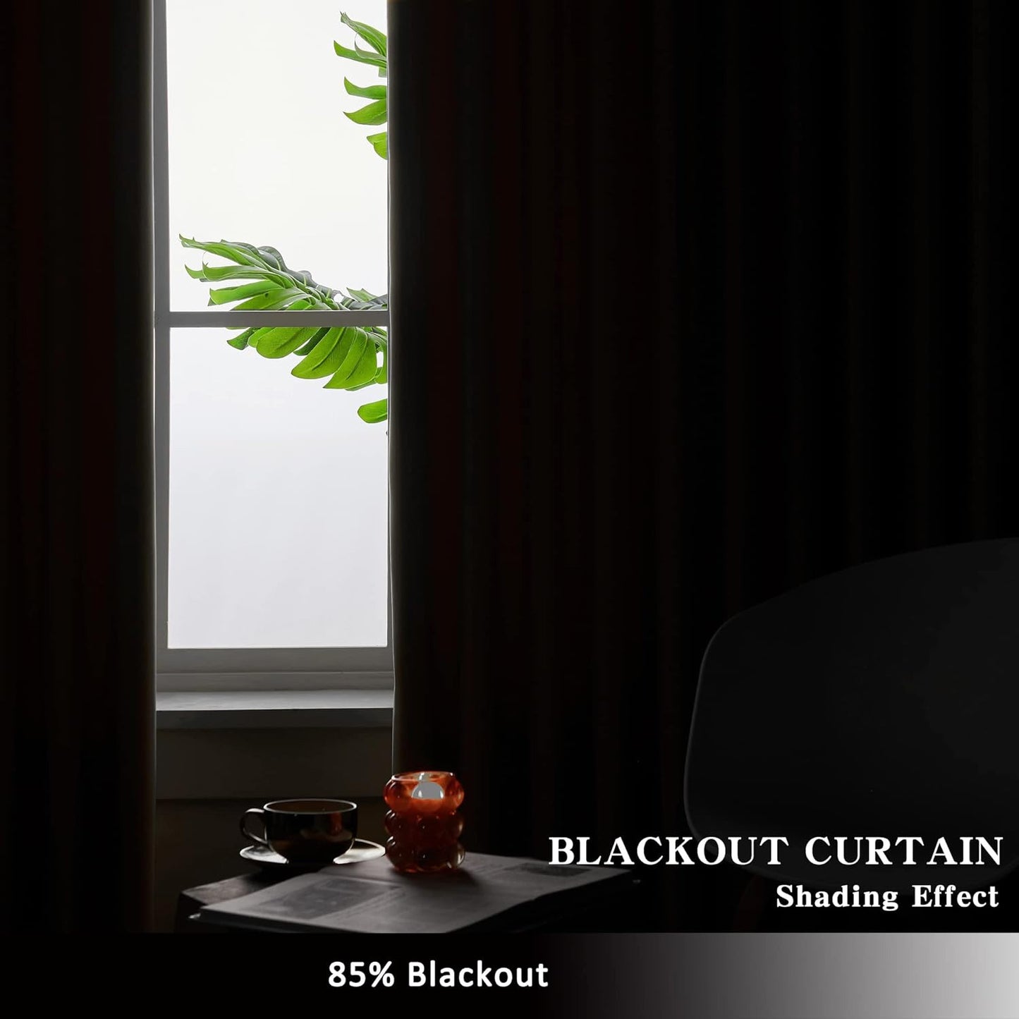 2pcs Premium Blackout Pencil Pleat Curtains – Heavy Duty Thermal Insulated Window Drapes with Matching Ties, Noise Reducing, Energy Saving & UV Blocking, Perfect for Bedroom & Living Room