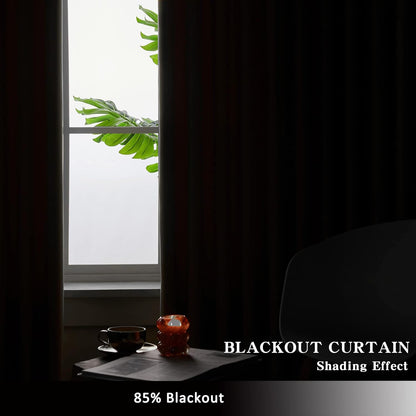 2pcs Premium Blackout Pencil Pleat Curtains – Heavy Duty Thermal Insulated Window Drapes with Matching Ties, Noise Reducing, Energy Saving & UV Blocking, Perfect for Bedroom & Living Room
