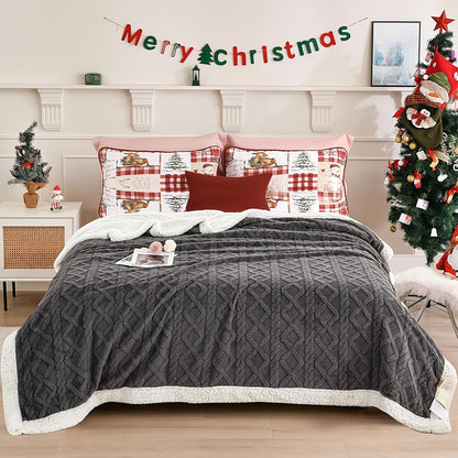 Thickened Throw Blanket, Soft, Cozy Geometric Pattern, Lightweight & Durable for Office Naps, Sofa, Dorms, Gift - 300-350GSM, Machine Washable, Perfect for All Seasons, Local Warehouse