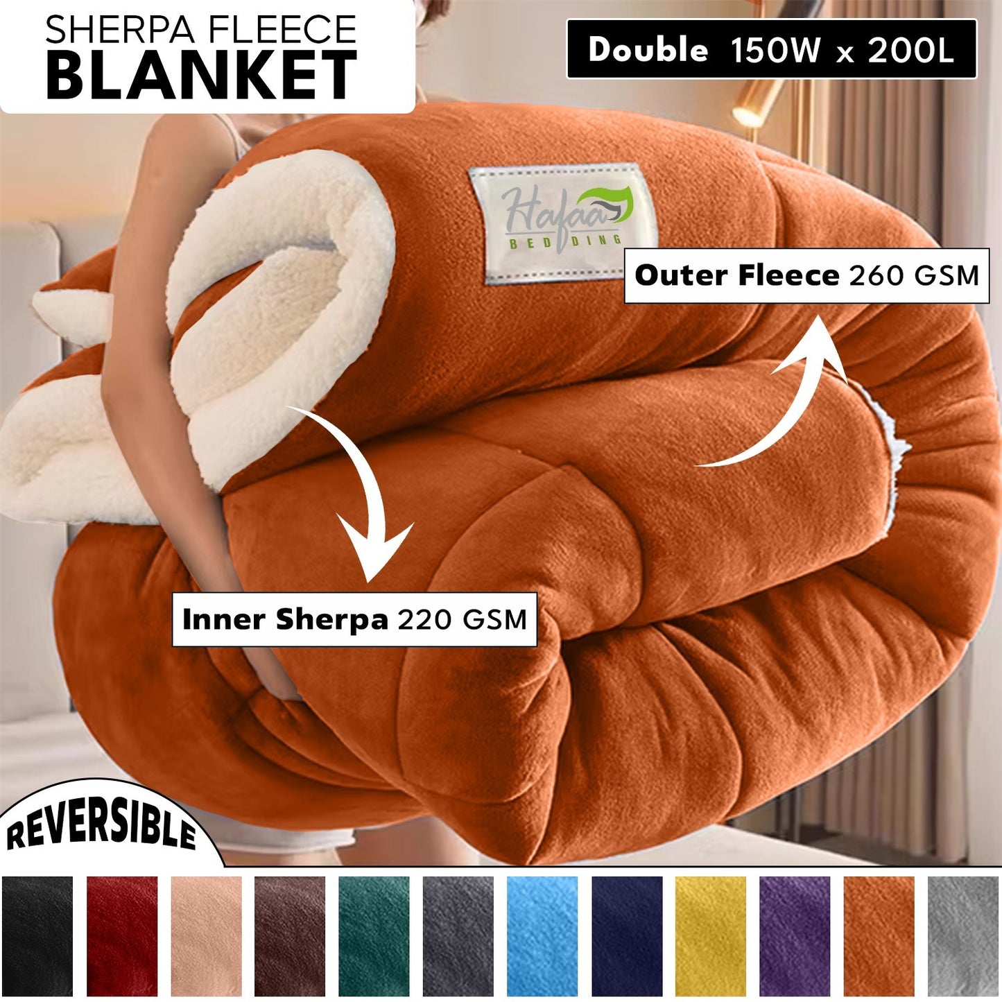 Soft Cozy Sherpa Blanket, Double-Sided Throw Blanket, Contemporary Design, Warm Throw for Couch, Bed, Office and Travel, Versatile All-Season, Perfect Holiday Gift