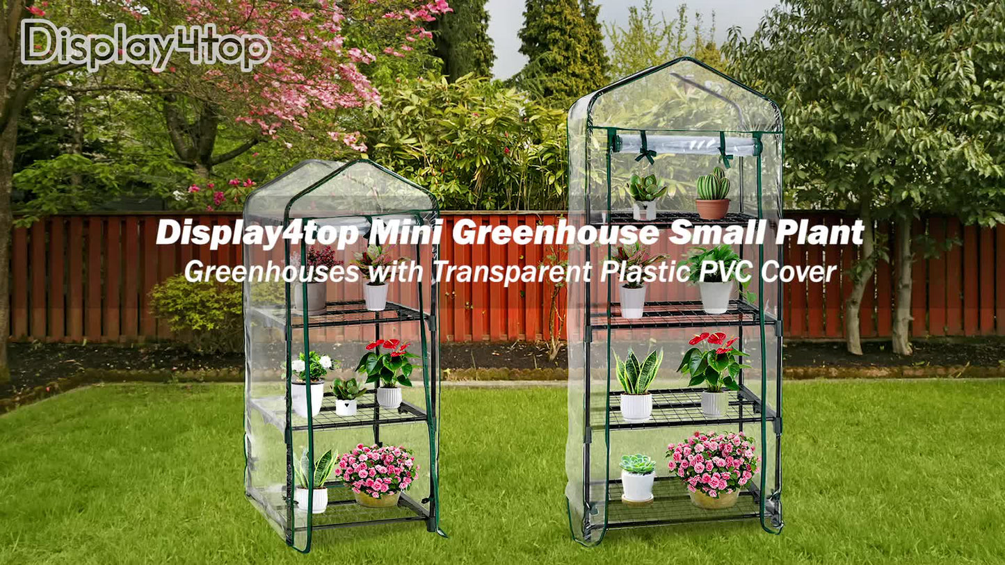 3 Tier Greenhouse, Small Plant Greenhouses, With Transparent Plastic PVC Cover, Indoor outdoor tent garden greenhouse (51 x 45 x 130 cm)
