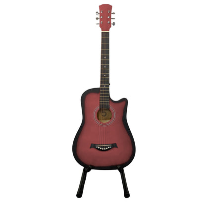 38" Full Size Cutaway Acoustic Guitar with Steel Strings & Carry Bag Hardwood Finish Classical Style Guitar for Beginners & Practice (Black/Blue/Coffee//Natural/Red)
