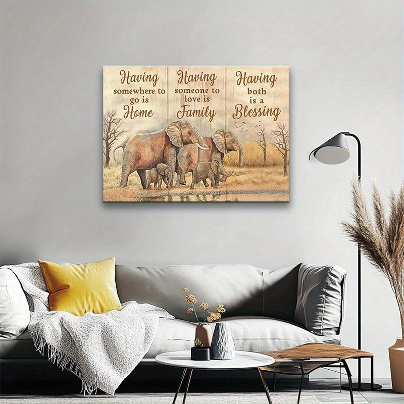 Elephant Family Quote Canvas Wall Art - feature detail 3