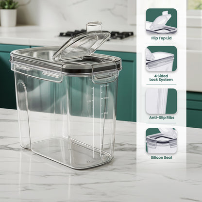 Kichly Cereal Dispenser & Storage Container for Kitchen & Pantry – Air Sealed Kitchen Organizers and Storage Box - Plastic – Dry Food Organizer