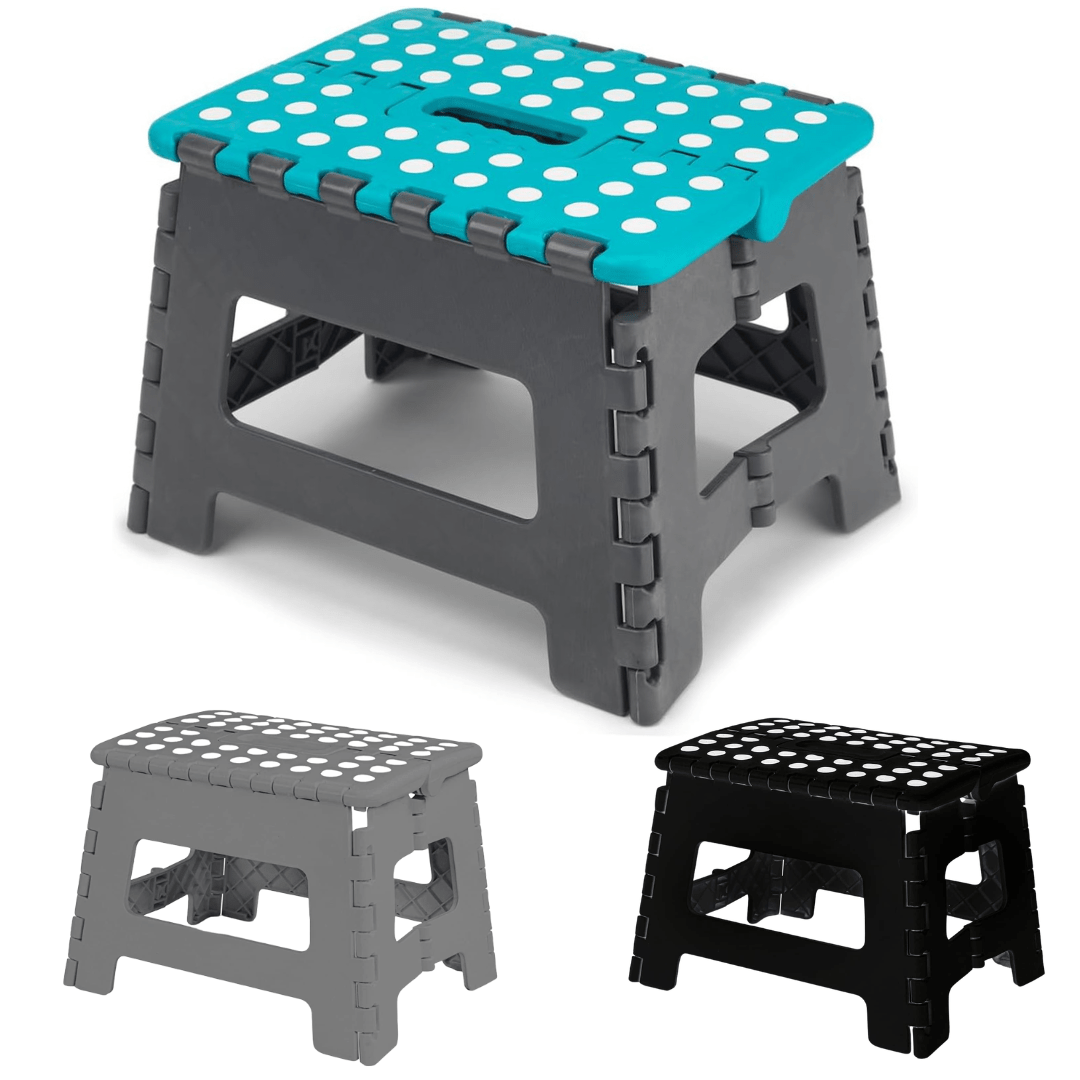 1 Pack Heavy‑Duty Folding Stool with Handle – Thickened Portable Plastic Stool, Supports up to 330lbs for Home, Picnic, Fishing, Indoor & Outdoor Use