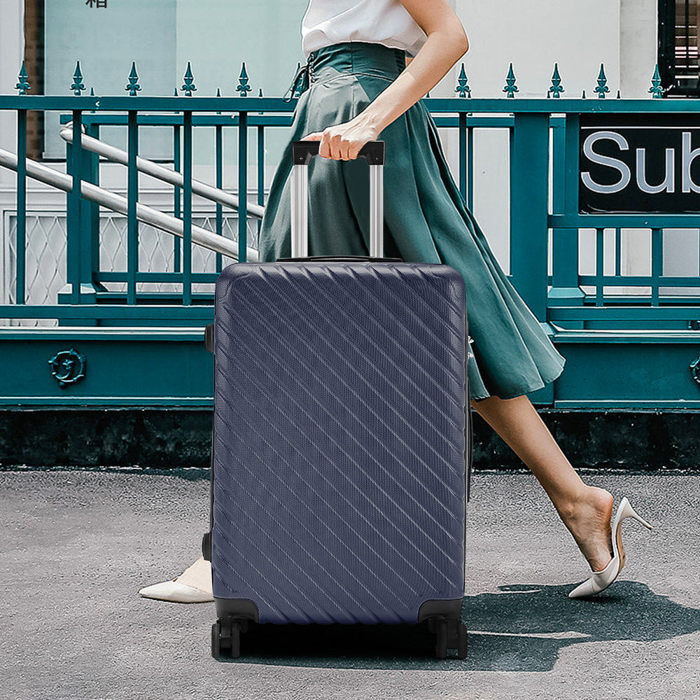 20" Suitcase Lightweight 4 Wheel Spinner Hard Shell ABS Luggage Hold Check in Travel Case Cabin Suitcase Carry On Suitcase, Hard Shell Suitcase with 4 Wheels Cabin Luggage Blue B
